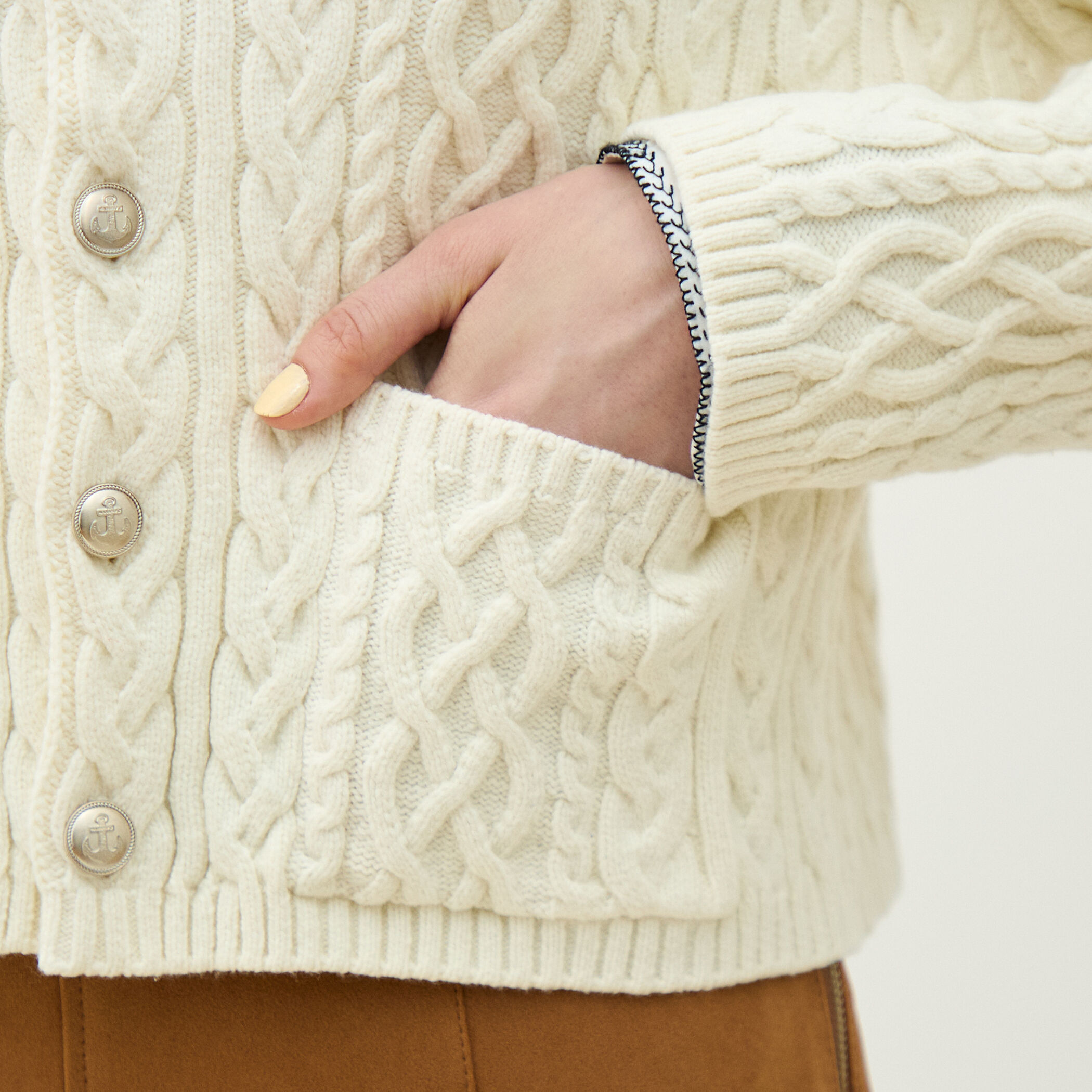 トゥモローランドマカフィーハイブリットコットンケーブル クルーネックカーディガン マカフィー MACPHEE ハイブリットコットンケーブル クルーネック