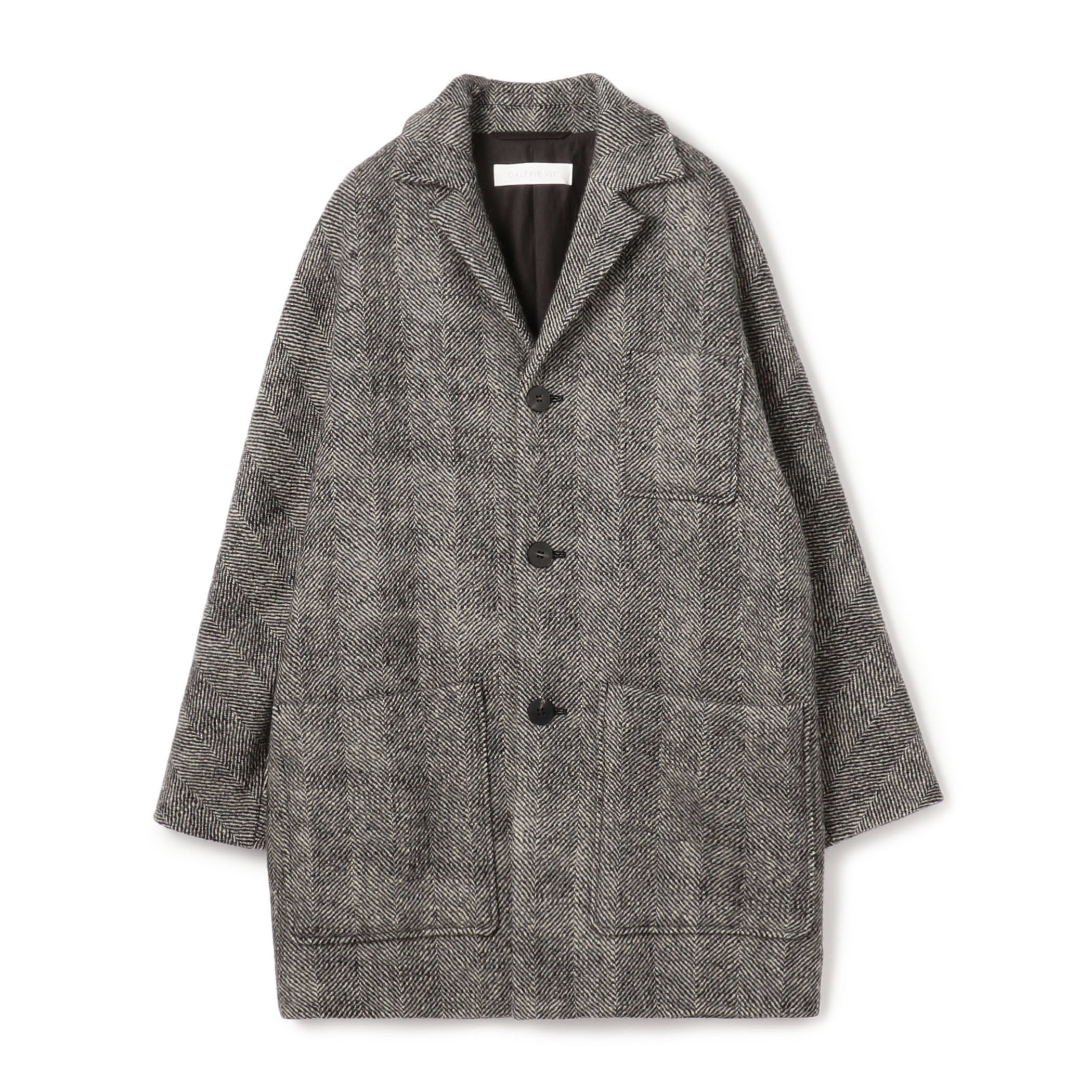 ワイドヘリンボーン ドルマンスリーブジャケットコート
