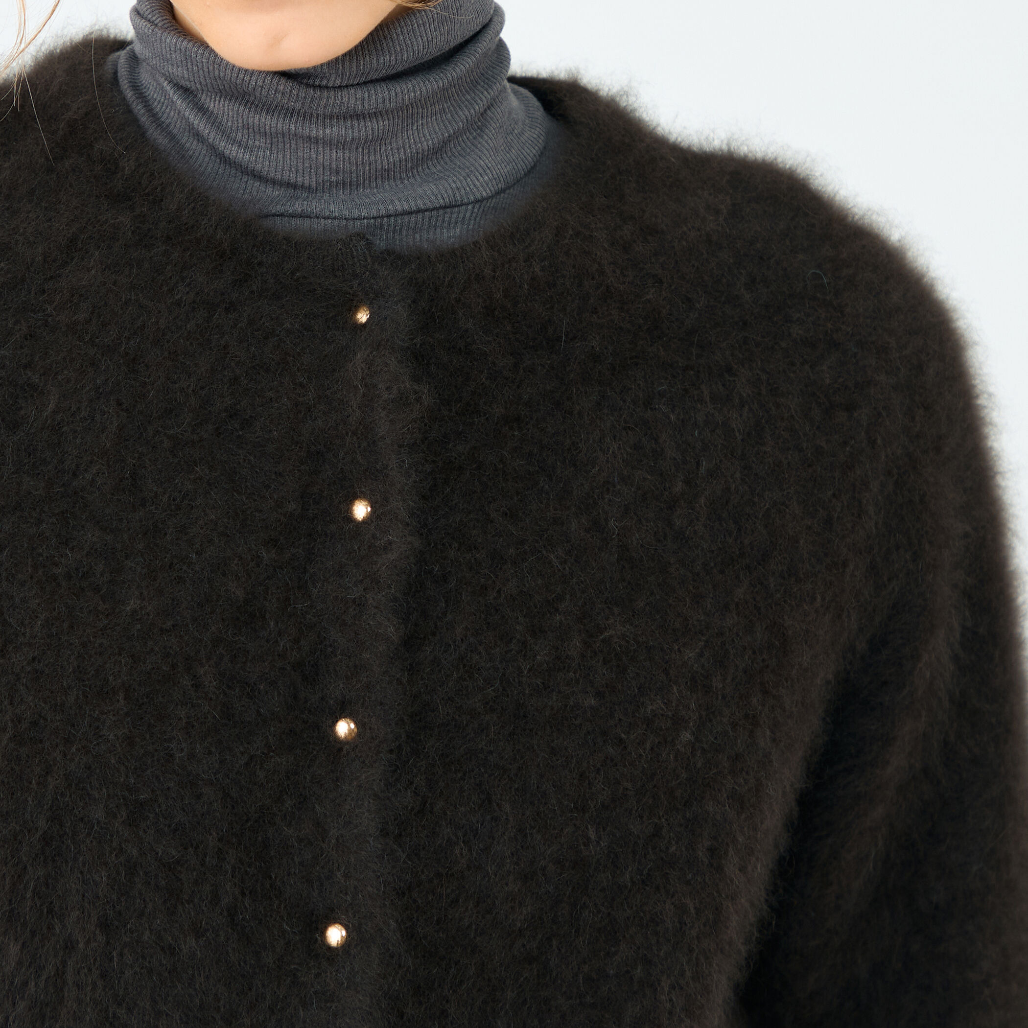 美品♪ボールジィ トゥモローランド アンゴラシャギーカーディガン38 モカ 長袖 美品♪ボールジィ トゥモローランド アンゴラシャギー