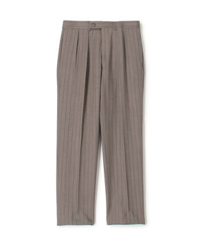 CARUSO ウール ストライプ 2プリーツスラックス
