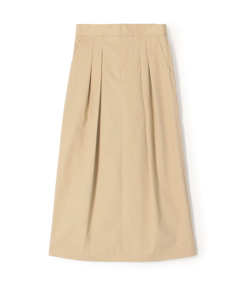 コットンギャバジン 2タックロングスカート