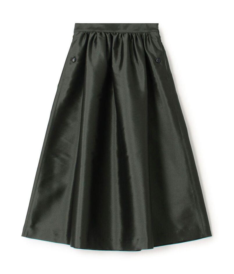 シルクポリエステルツイル ギャザーロングスカート シルクポリエステルツイル ギャザーロングスカート