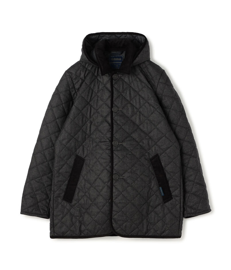 【別注】LAVENHAM DENSTON ウール フーデッドキルティングコート