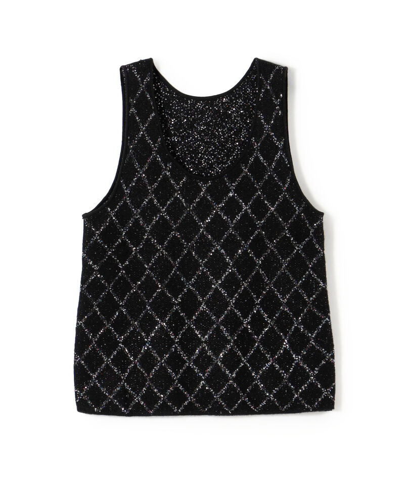 カシミヤブレンドシークインス リバーシブルプルオーバー