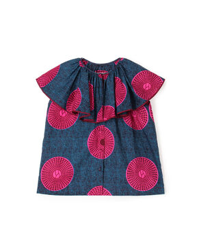 ODILE JACOBS Aristide Blouse ラッフルカラー プリントブラウス