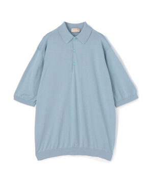 【別注】JOHN SMEDLEY コットン ポロカラーニット