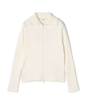 コットンリブ ジップアップカーディガン