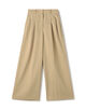 コットンライクサテン 2タックワイドパンツ