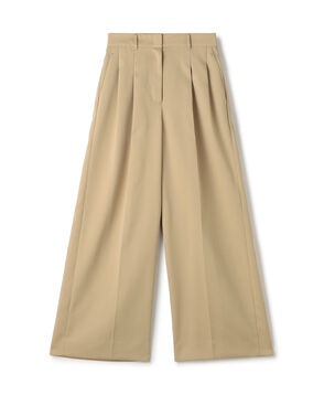 コットンライクサテン 2タックワイドパンツ