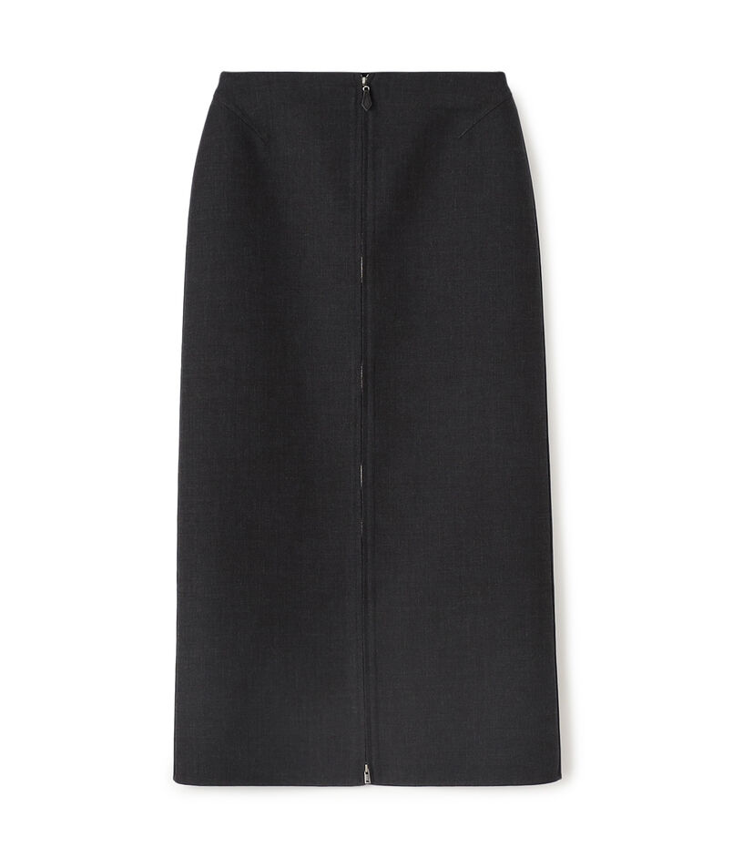 ダブルフェイスツイル ダブルジップ タイトスカート