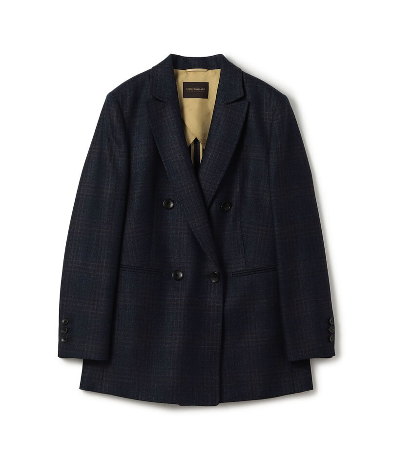 SILK AIR GLEN CHECK ダブルブレストジャケット