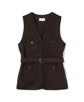 ライトダブルフェイスシャギー ベルテッドジレ