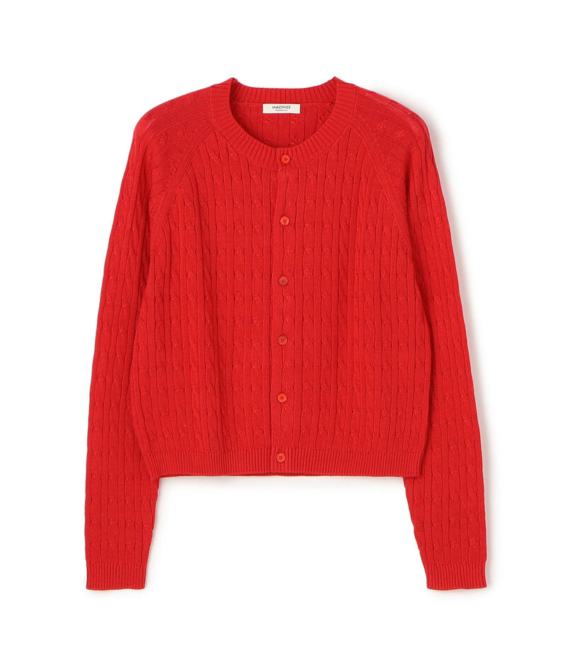 ギザケーブル クルーネックカーディガン