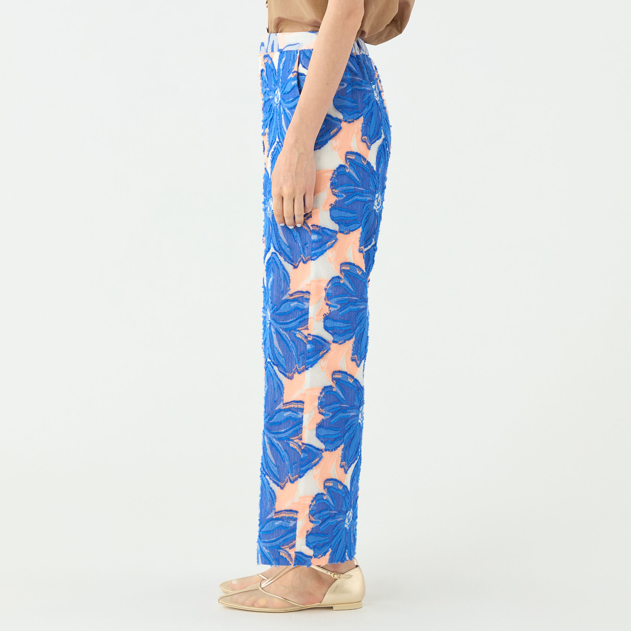 プルメリアジャカード ワイドストレートパンツ