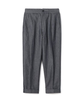 コットンカシミヤ バックベルト ペグトップスラックス SONDRIO
