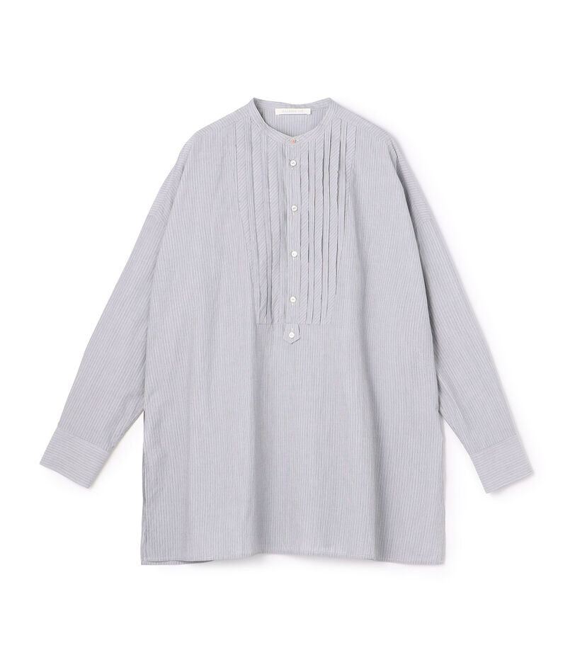 ■コットン スタンドカラー ブザムシャツ