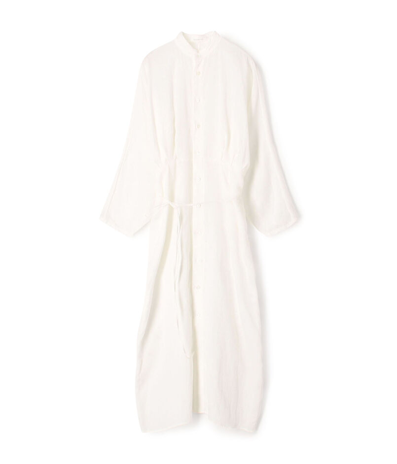 ■リネンポプリン ウエストタックシャツワンピース