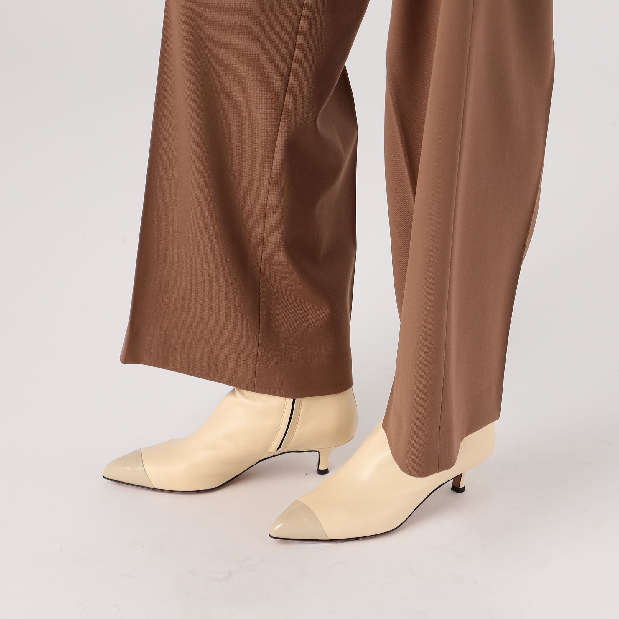 FABIO RUSCONI エナメルコンビ ショートブーツ