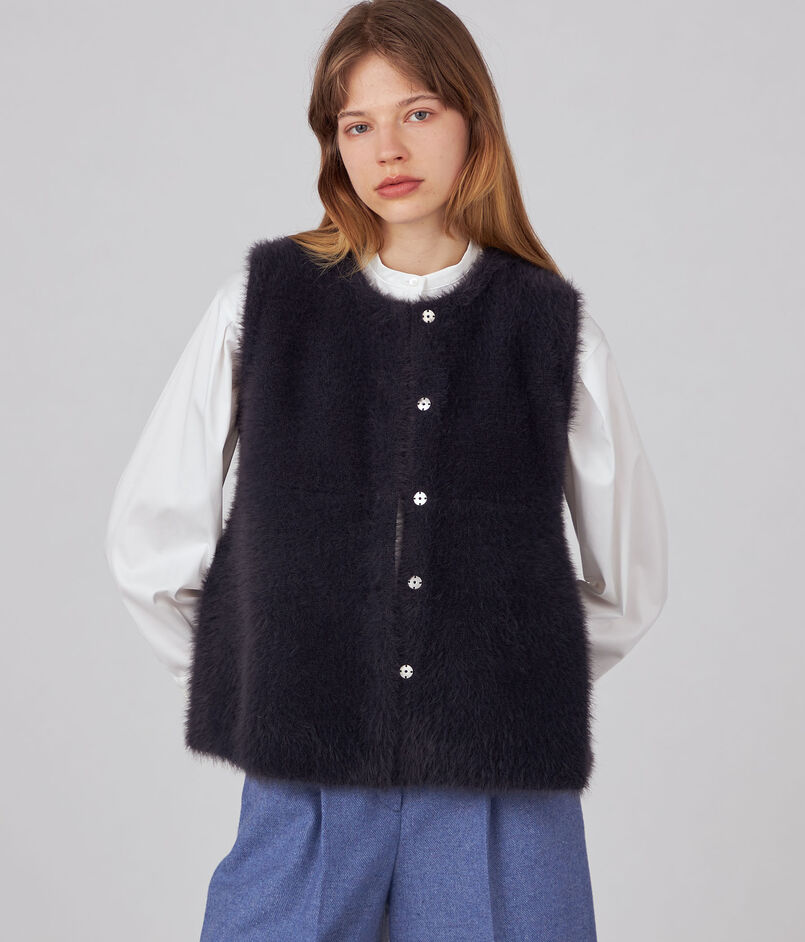 追加予約】フェザーヤーン ペプラムベスト｜トゥモローランド 公式通販