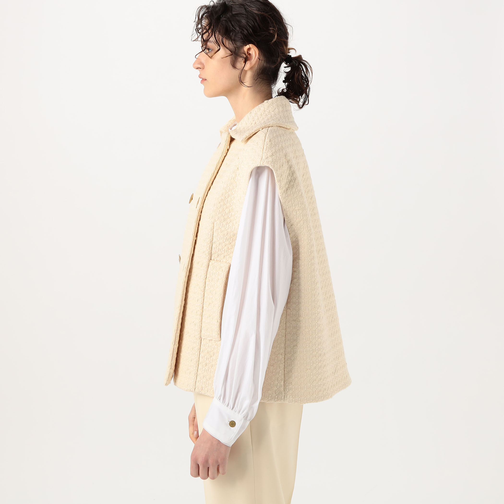【超美品】TOMORROWLAND ファンシーエフェクトツイード ジャケット TOMORROWLAND｜ファンシーツイード シングルブレステッド2B
