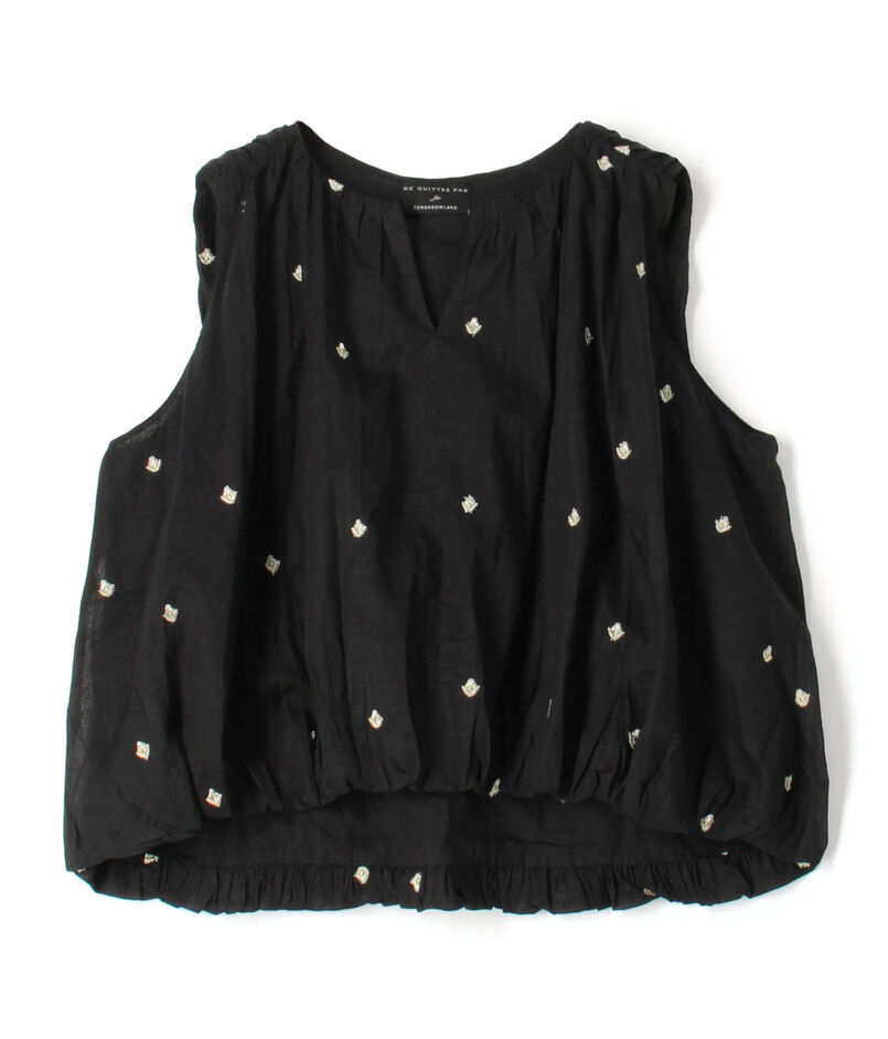 【別注】ne Quittez pas BLACK DOUBLE ORGANZA トップス
