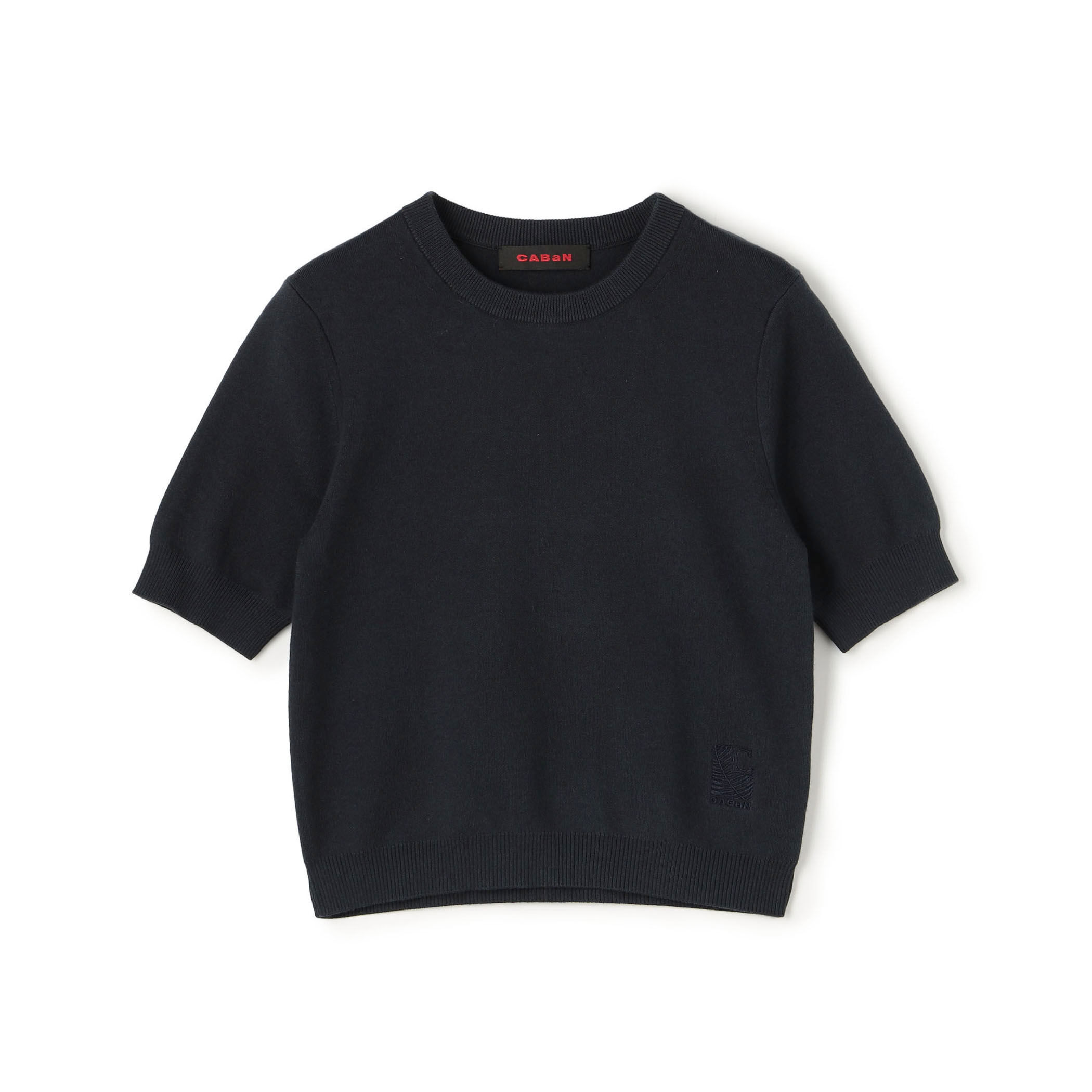 コットンカシミヤ クルーネックハーフスリーブプルオーバー コットンカシミヤ クルーネックハーフスリーブプルオーバー