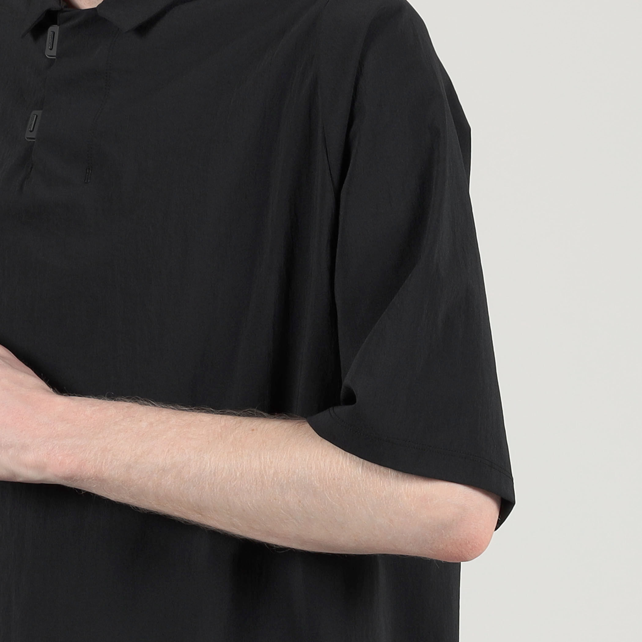 TEATORA ブラック DOCTOROID ポロシャツ TEATORA CAPSULESNAP POLO SHIRT DOCTOROID ポロシャツ