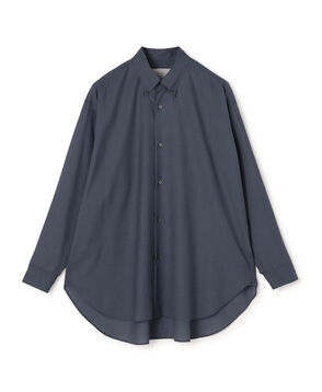 ウールポリエステルボイル ボタンダウンロングシャツ