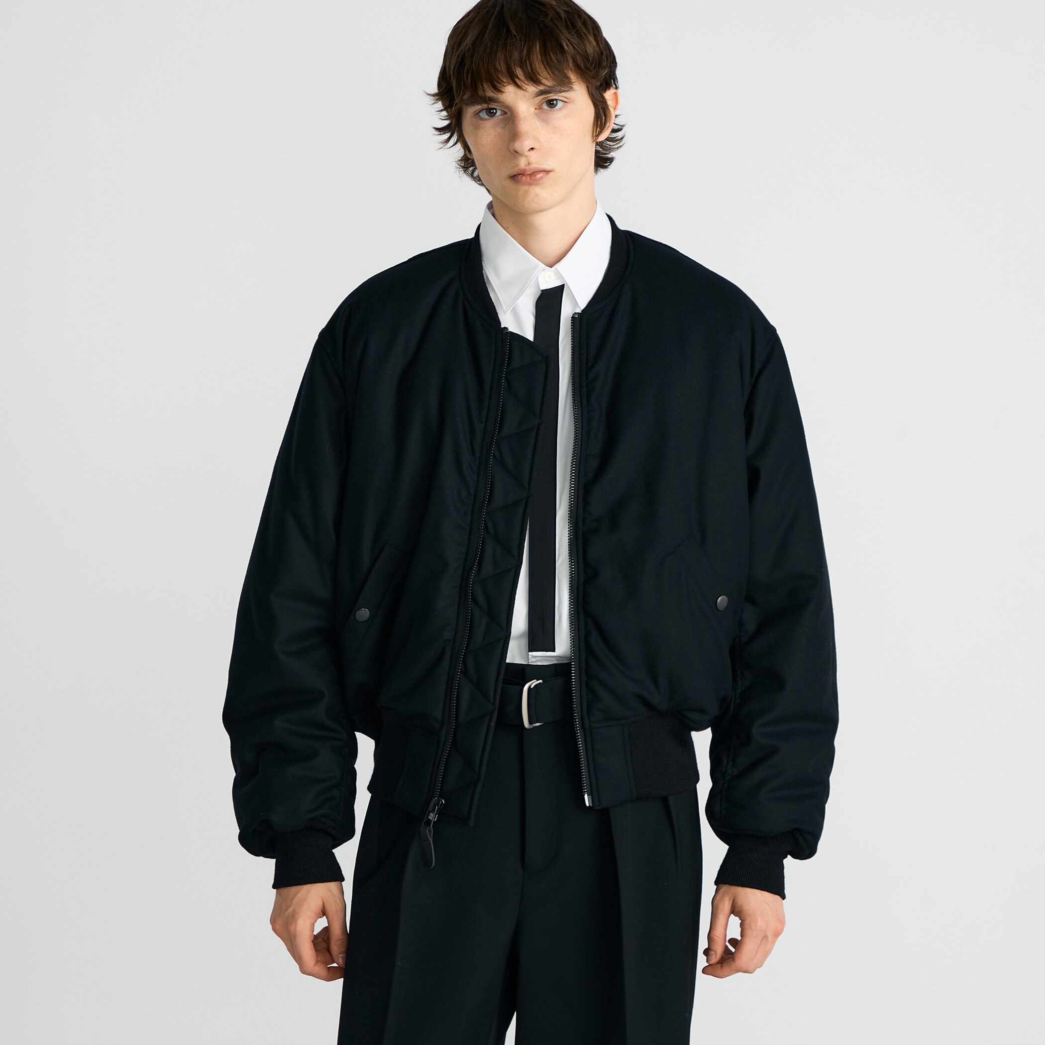 Super120's カレッジフラノ MA-1ブルゾン｜トゥモローランド