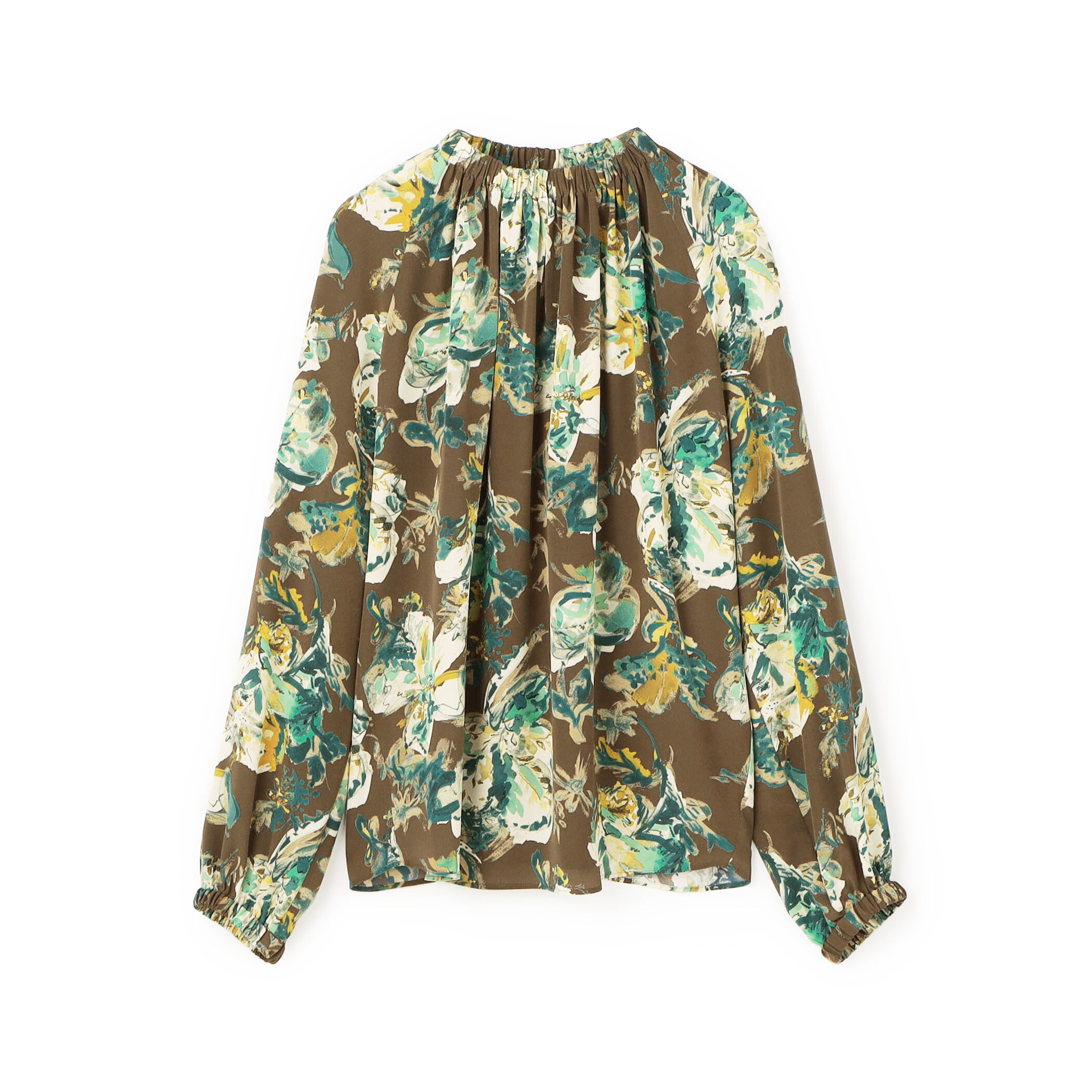 オータムガーデンプリント ネックギャザーブラウス｜トゥモローランド