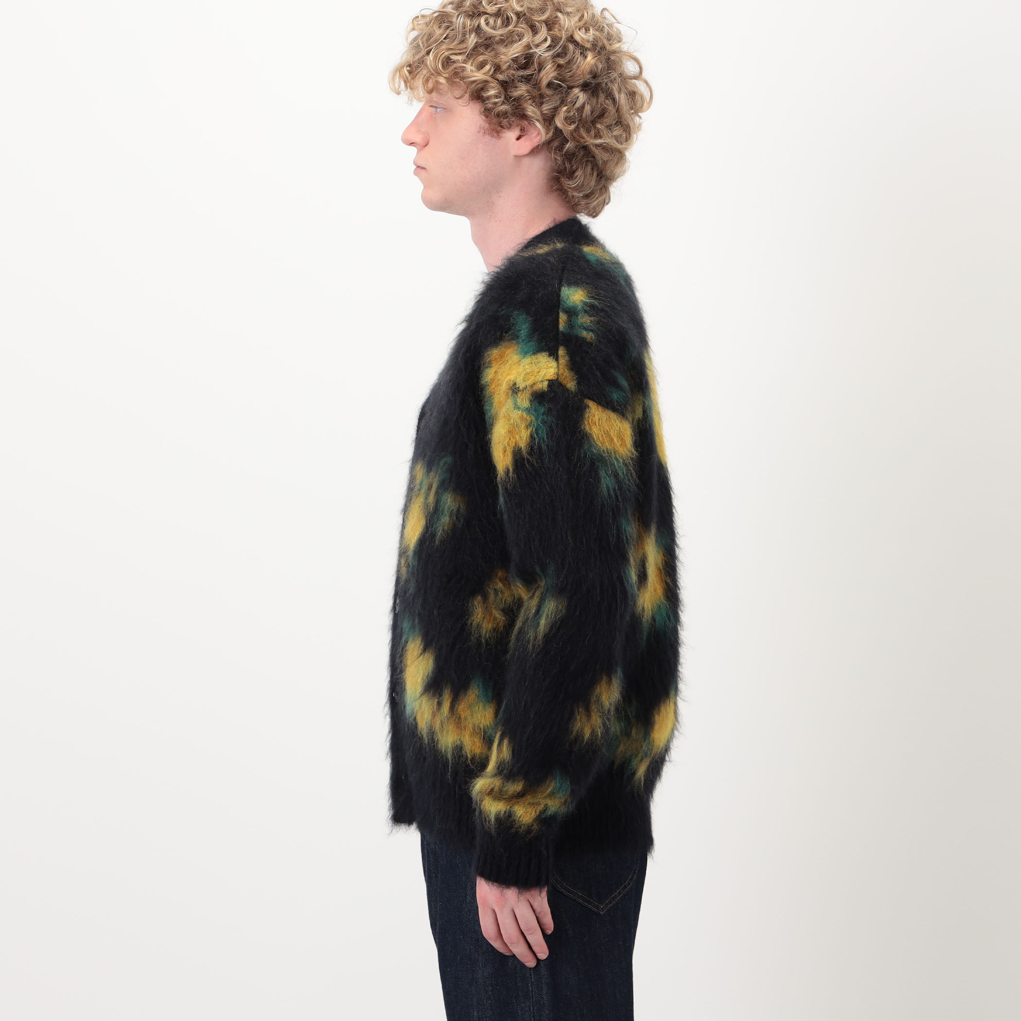 JIL SANDER MOHAIR SILK FLORAL DOUBLE FACE JACQUARD KNIT