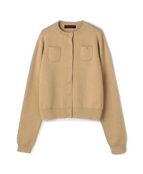 コットンカシミヤ クルーネックカーディガン