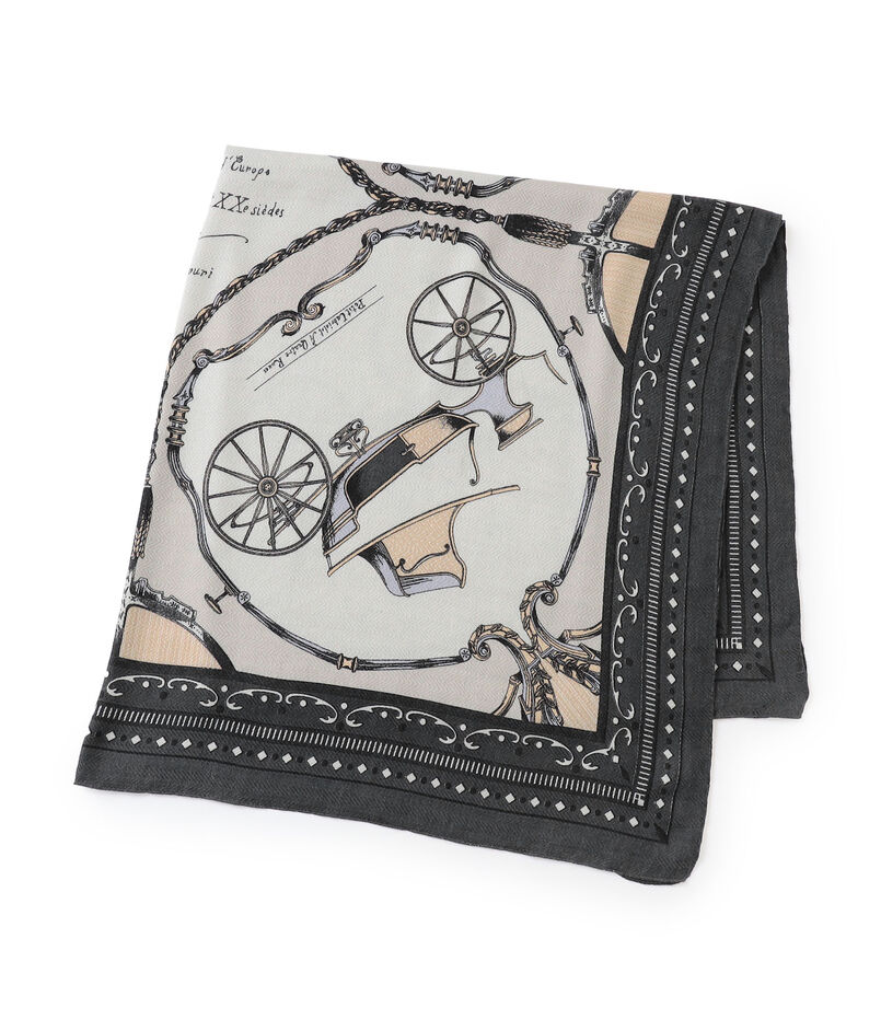 【別注】manipuri FRAME CARRIAG ウールシルク スカーフ