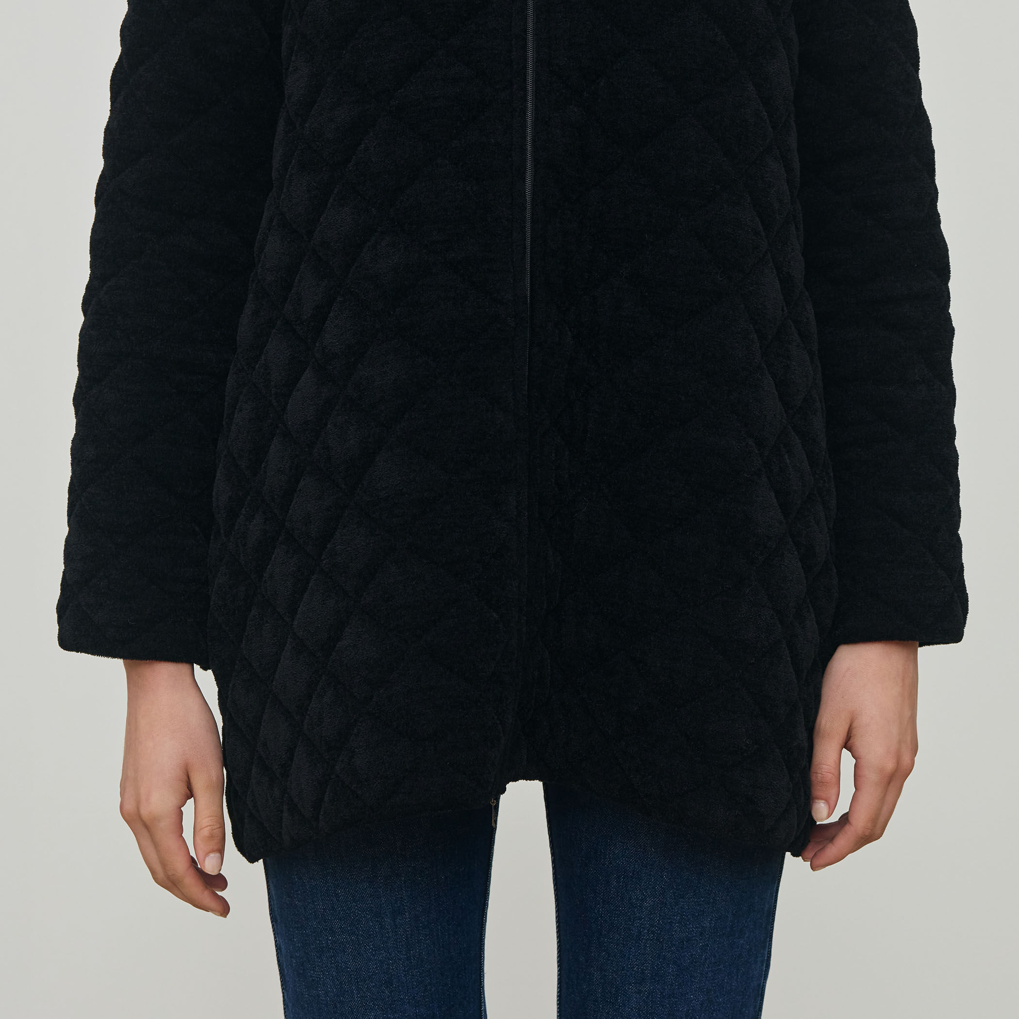 トゥモローランド ウール コート 46 インナー キルティング ブラック 黒 M ウールモッサコクーンコート （ダッフルコート）｜TOMORROWLAND