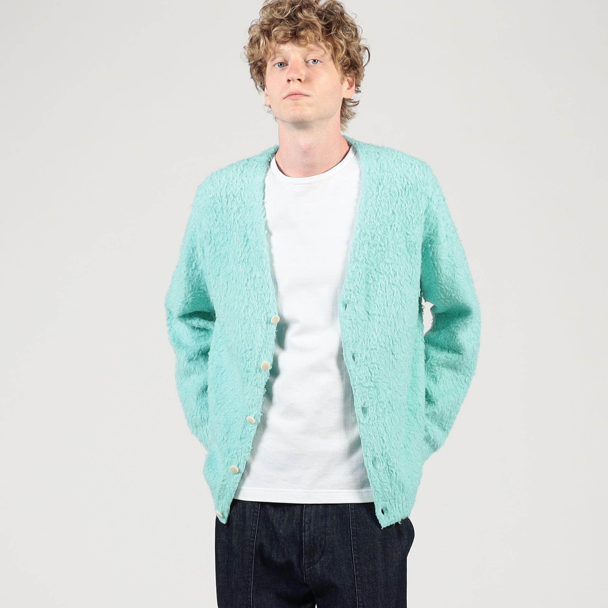 別注】ROUTINE ヴィンテージ起毛 Vネックカーディガン