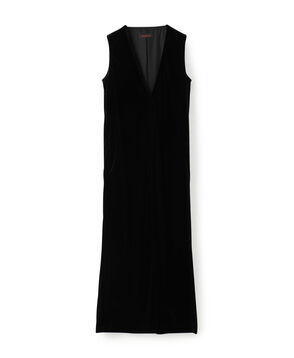 ソフトベロア Vネックロングワンピース