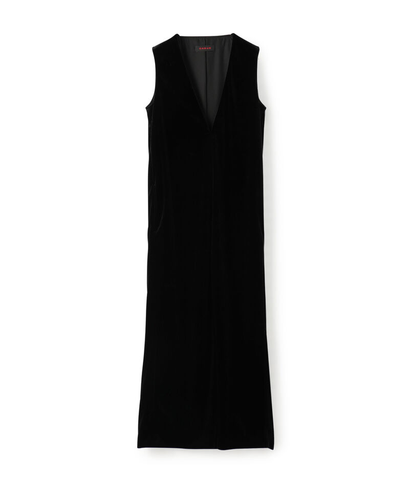 ソフトベロア Vネックロングワンピース