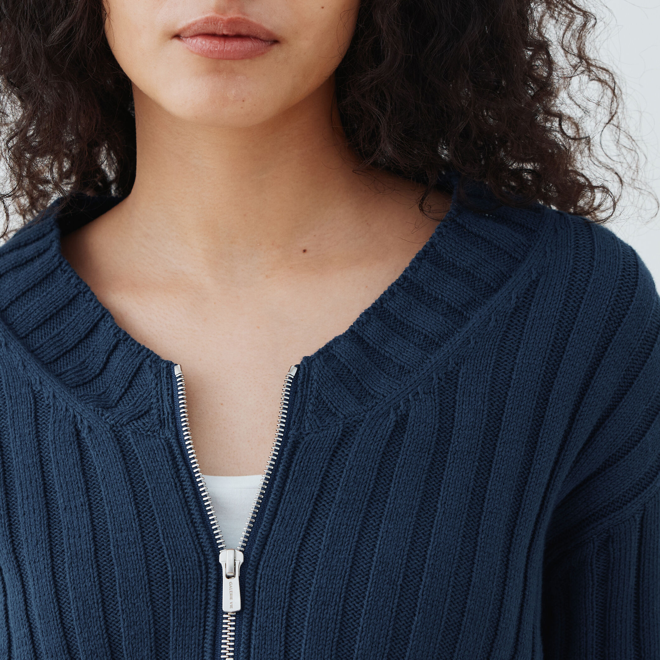 □ワイドリブ ジップアップカーディガン｜トゥモローランド 公式通販