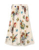 シルク BOUQUETプリント フレアスカート