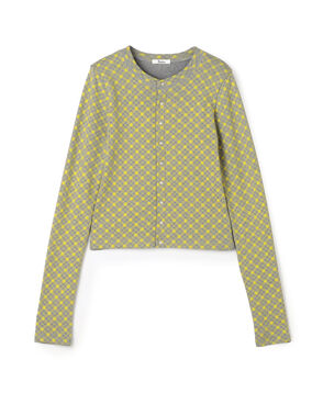 コットンモダールフライス プリント カーディガン