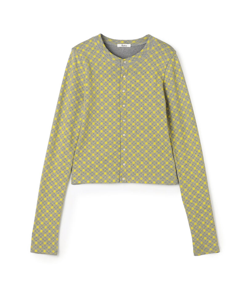 コットンモダールフライス プリント カーディガン