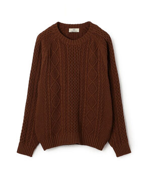 シルク フィッシャーマンニット