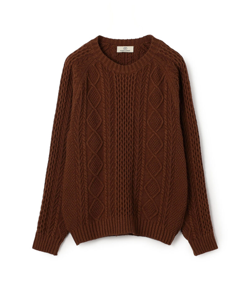 シルク フィッシャーマンニット