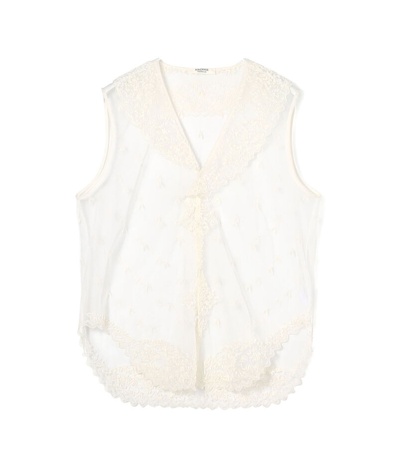 ビンテージレース ノースリーブブラウス