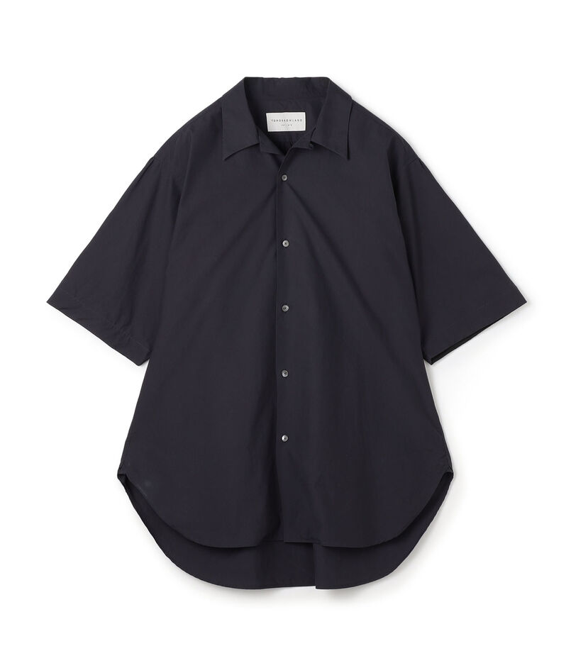 120/2コットン オープンカラーハーフスリーブ ロングシャツ