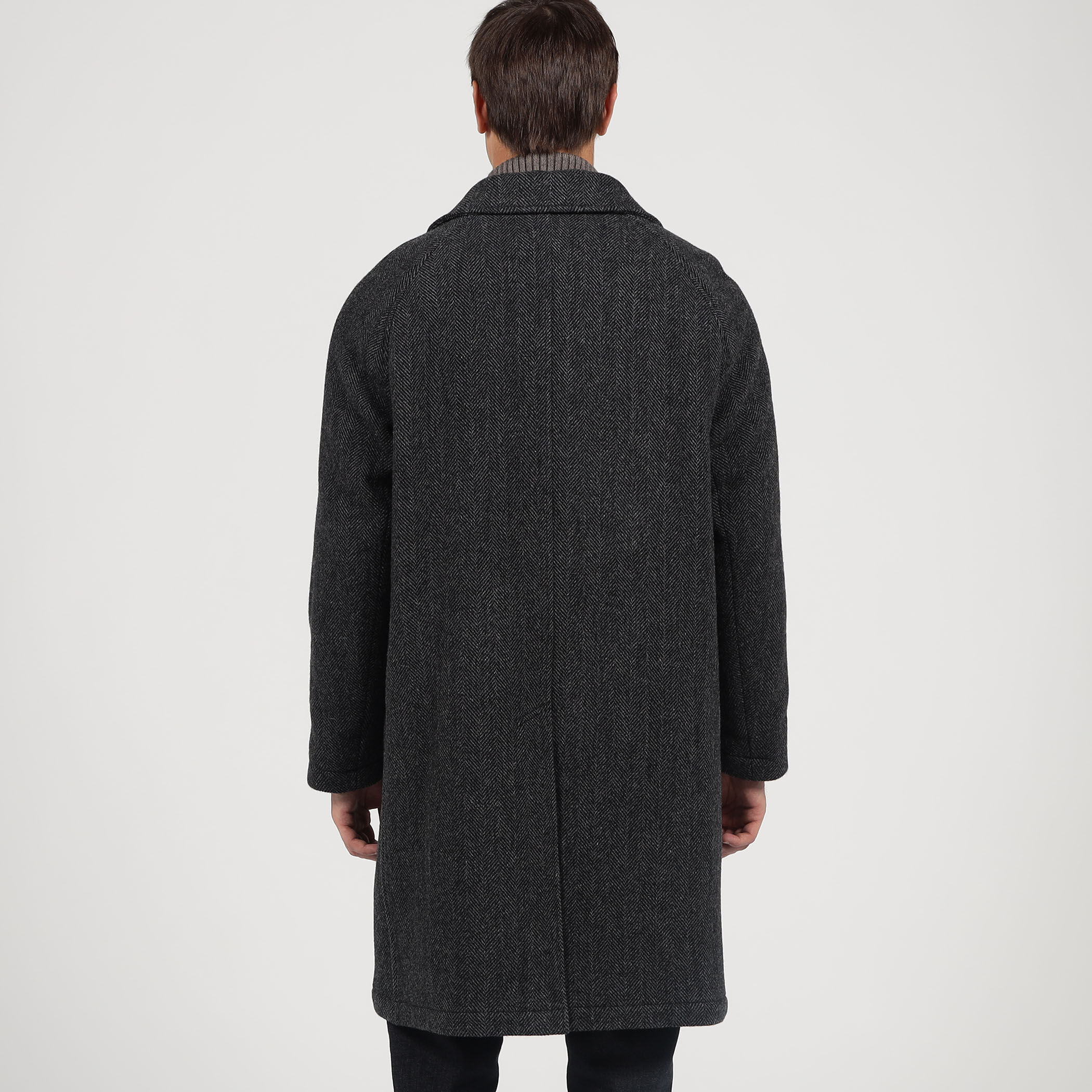 ブリティッシュウールツイード バルカラーコート ZANIERI