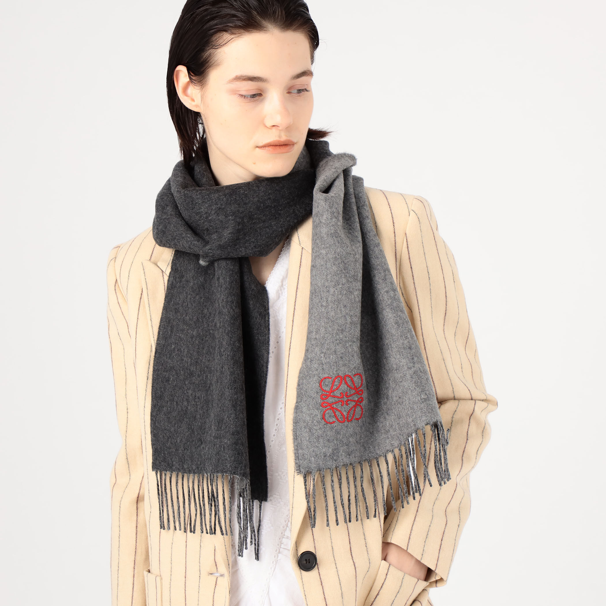 LOEWE ウールカシミヤ アナグラムストール｜トゥモローランド