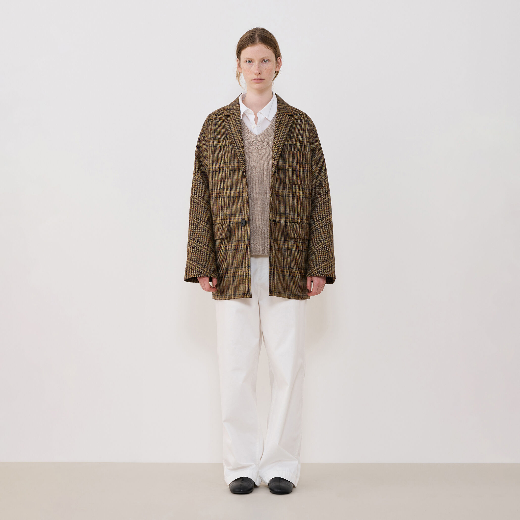 チェビオットツイード ドルマンスリーブコート｜トゥモローランド 公式通販