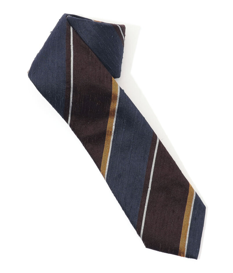 STEFANO BIGI シルクシャンタン レジメンタルネクタイ