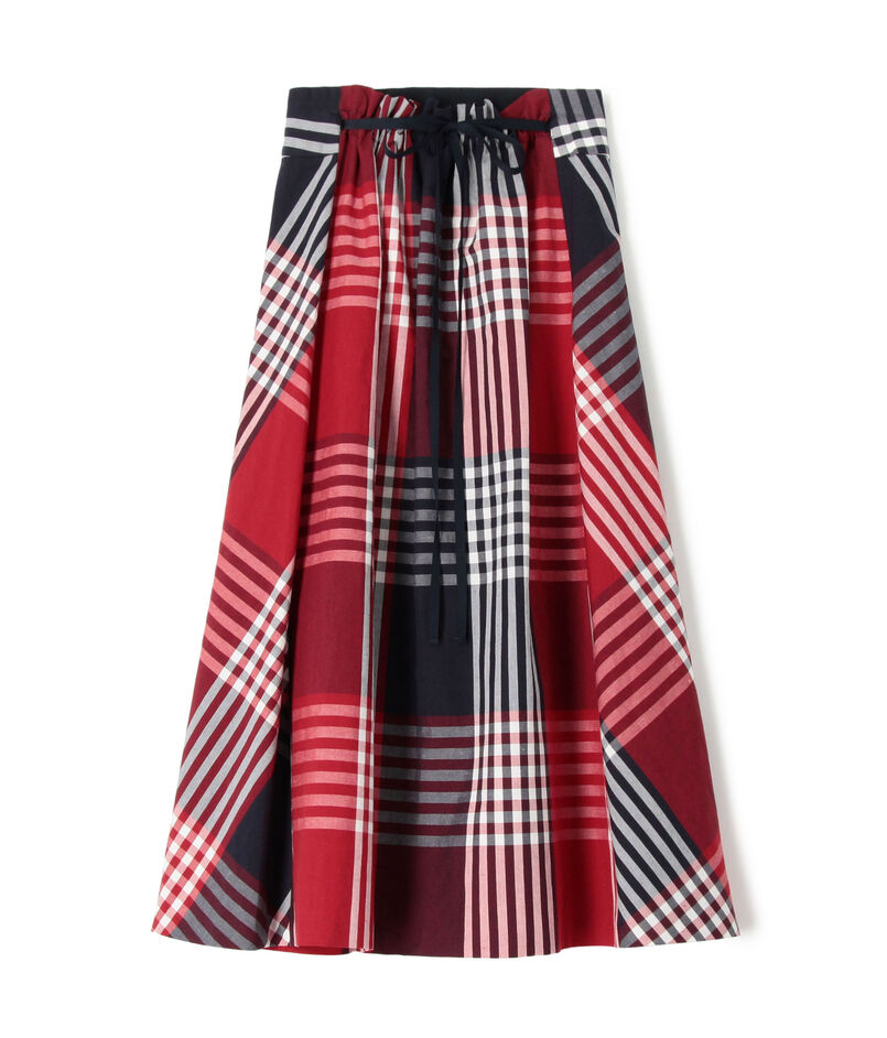 ブロックギンガムチェック ストリングスイングスカート  